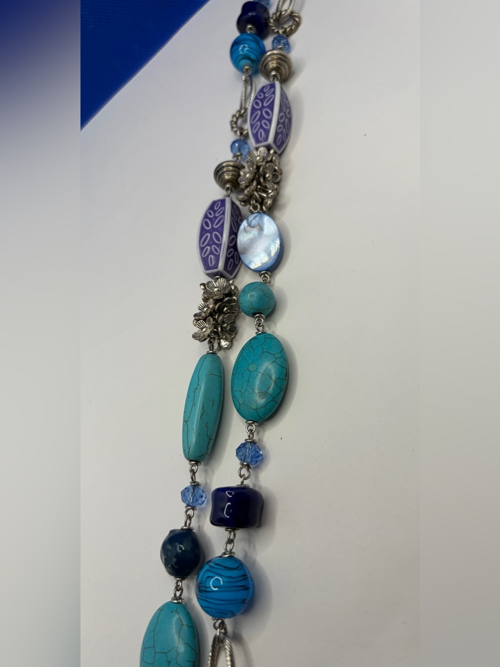 Premier Designs Turquoise & Lavender Statement Beaded Necklace - Picture 5 of 8